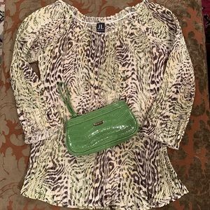 Pleated pullover top.